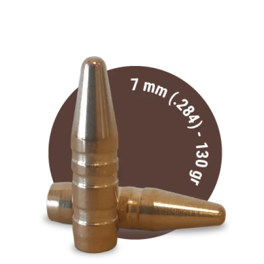 Bezolovnatá střela ráže 7mm, diametr .284, hmotnost 130grs. Tréninková střela Fox Target má identickou balistiku, jako Fox Classic Hunter.